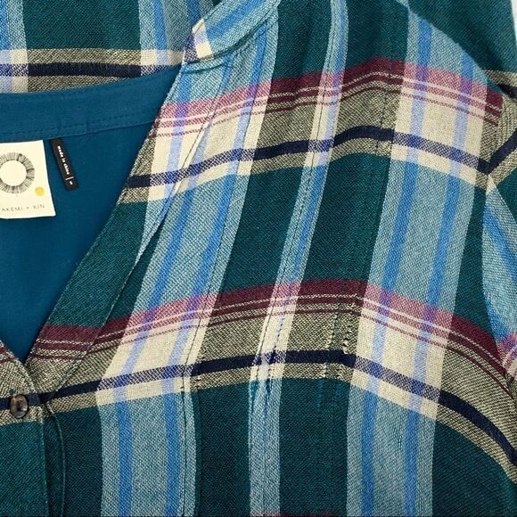 ANTHROPOLOGIE Akemi + Kin Lucie Plaid Tunic Shirt - Picture 8 of 9